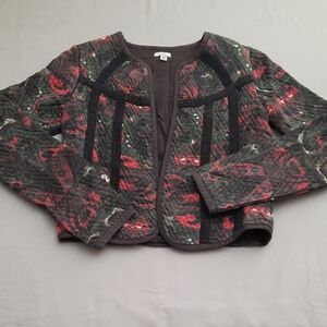Ecote Women's Quilted Blazer - Red, Black, and Gray - Size M